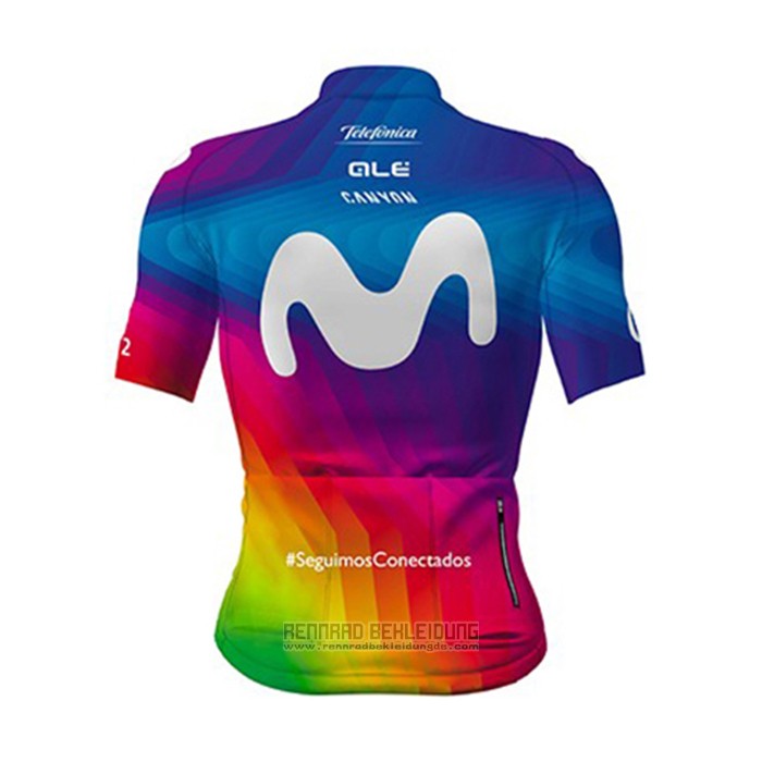 2020 Fahrradbekleidung Movistar Mehrfarbig Trikot Kurzarm und Tragerhose - zum Schließen ins Bild klicken